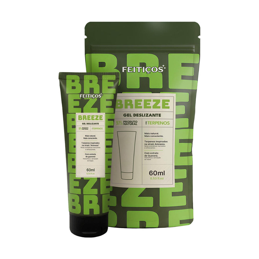 Gel Lubrificante Breeze Deslizante Com Terpenos 60Ml Feitiços