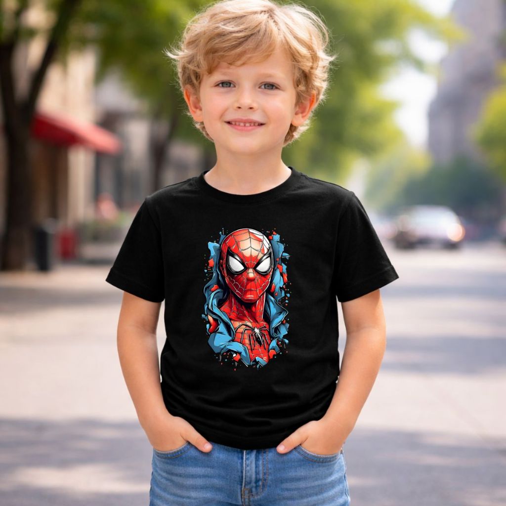 Camiseta Infantil Algodão Premium Spider Man Estampa Kids 2 ao 14 Promoção Envio Rápido