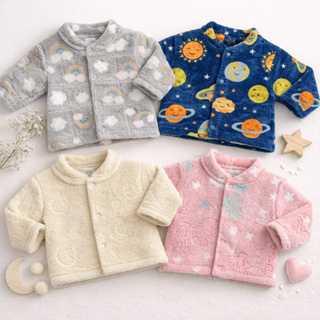 Casaquinho Pelúcia Macio 0-9 meses Fleece Estampas Pelinhos Conforto bebê em Oferta na Shopee