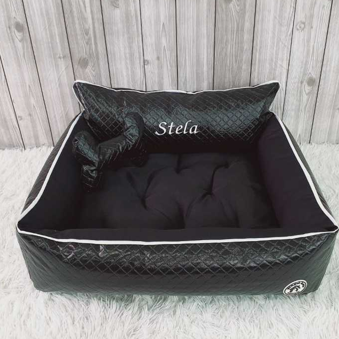 Cama Pet Lávavel Corino Preta Caminha Cães e Gatos Personalizada Tamanho M