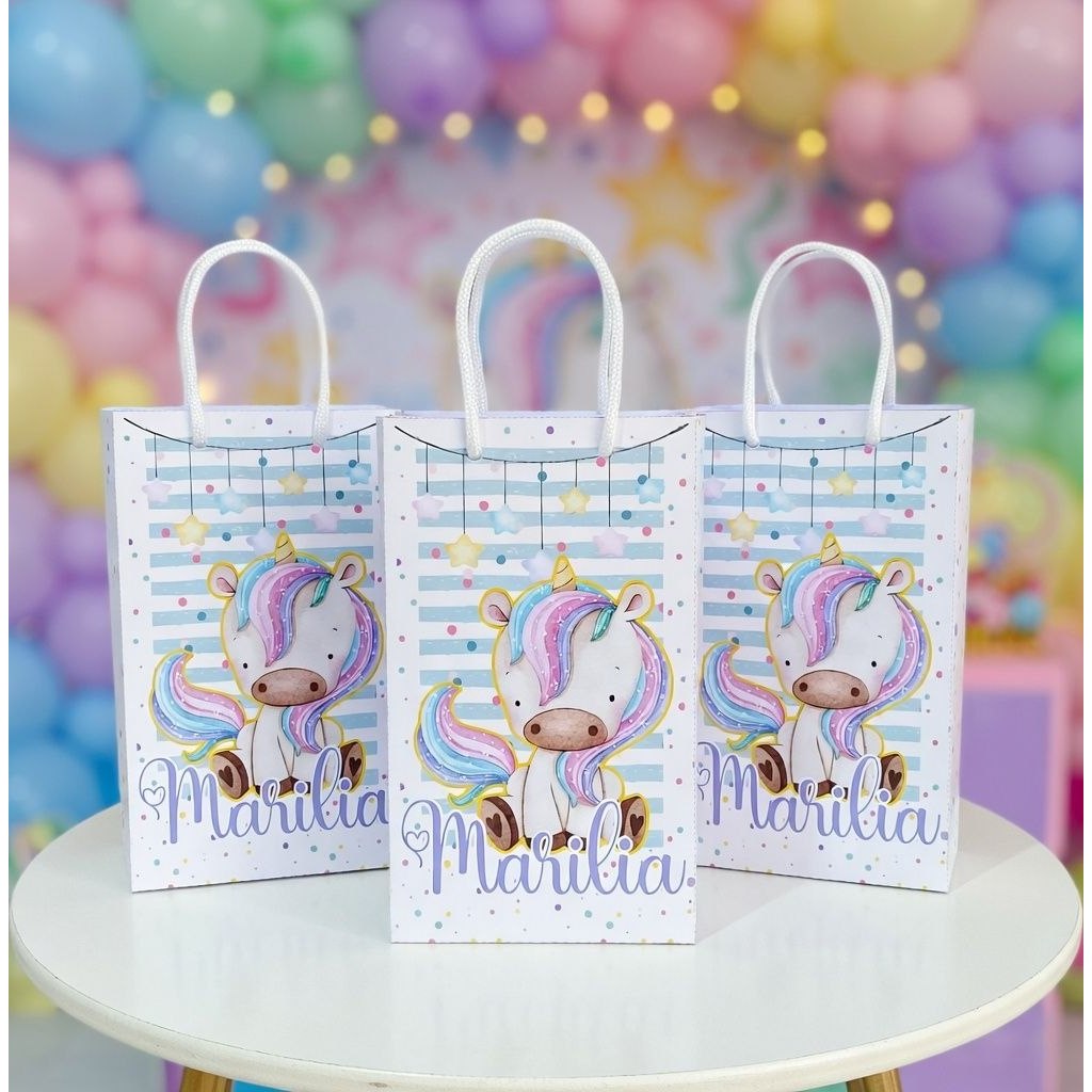 Sacolinha Surpresa UNICORNIO Personalizada (10x15cm) Kit Lembrancinha Festa Infantil