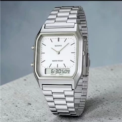 [280] Relógio Feminino Digital Analogico MINI pulseira aço lindo pequeno