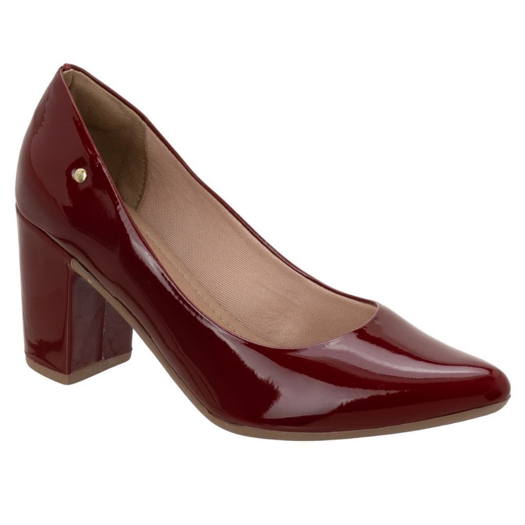 Sapato Feminino Scarpin Salto Grosso Médio Confortável 8CM Sapato Scarpin Scarpanss Femininos Sapato Social Feminino