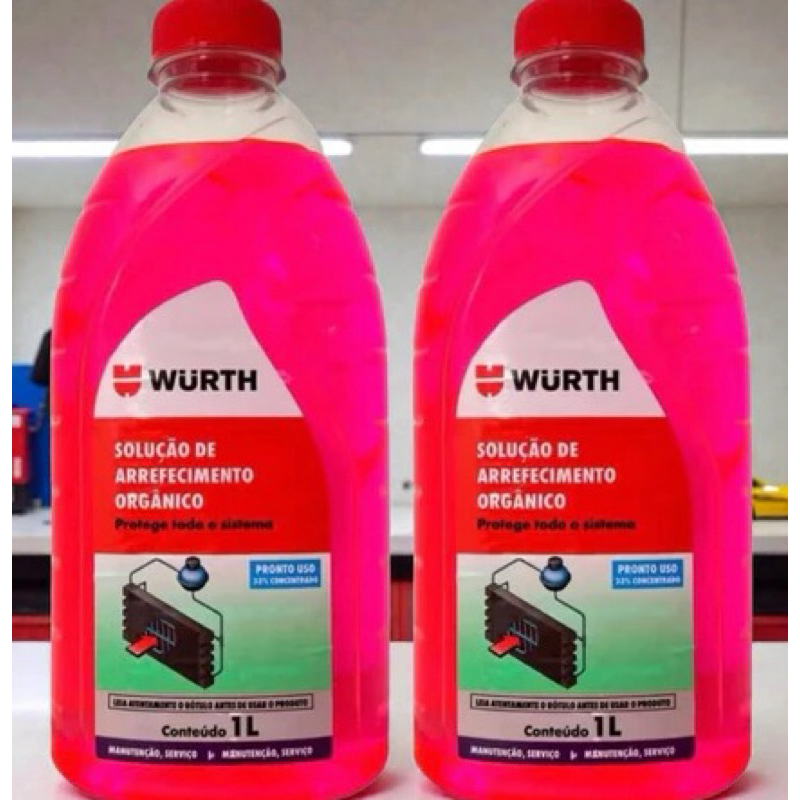 Kit 2x Aditivo de Arrefecimento Wurth Orgânico 1L – Pronto para Uso Promoção