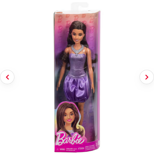 Barbie Fashionista - Boneca Vestido Roxo e Colar - Mattel