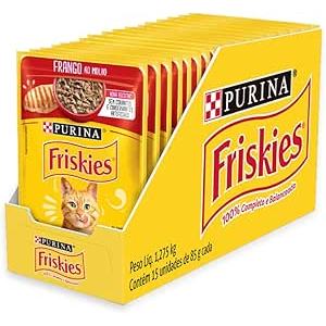 Ração Úmida Nestlé Purina Friskies Sachê para Gatos 85g Caixa Fechada Com 15 Unidades ou 12 Variados