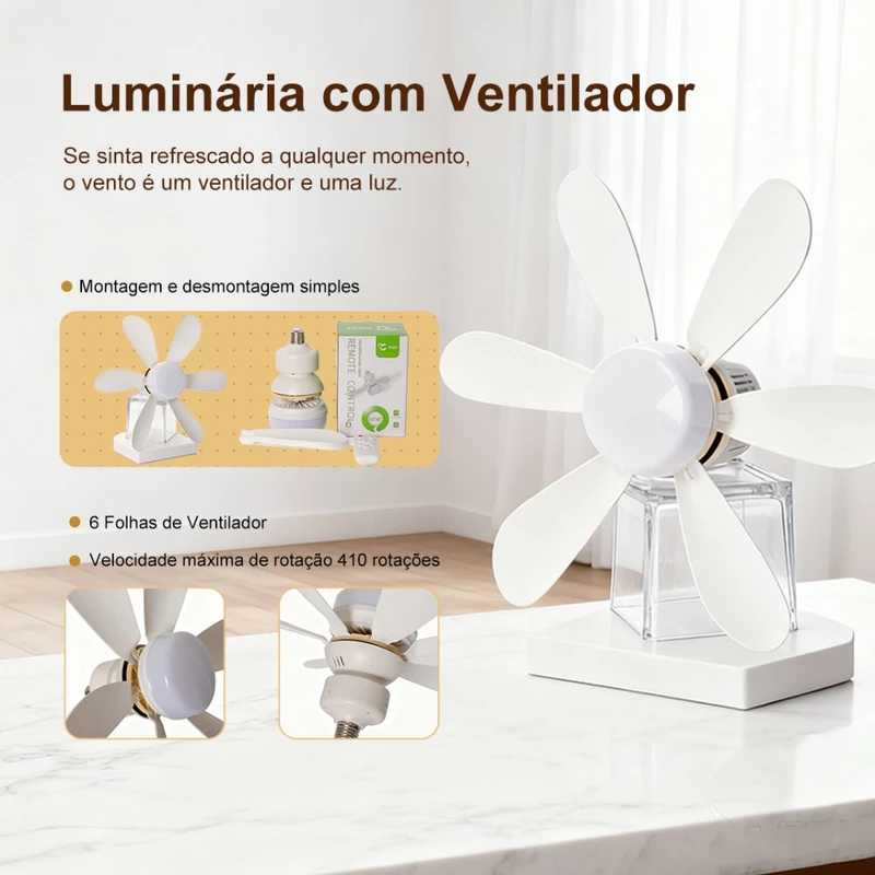 Ventilador de Teto LED Silencioso com Controle Remoto — foto 6