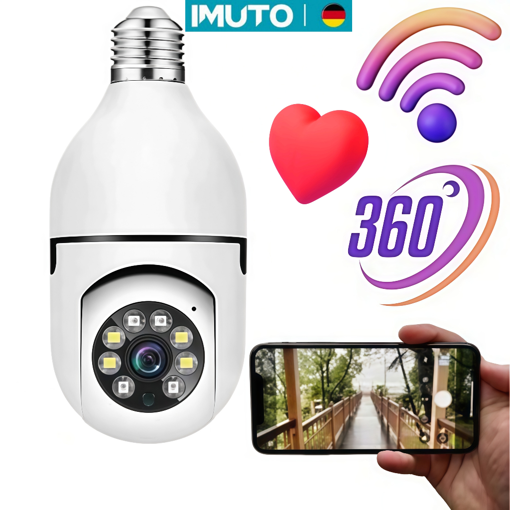 Digital CCTV Bulb Camera Outdoor Câmera Segurança Prova D'água Infravermelho Lâmpada Externa 360 Sem Fio Wifi 2.4G G4 em Oferta na Shopee