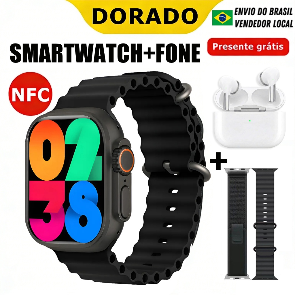 Novo T800 ULTRA Smart Watch Com 1 Earbuds Set Hot-sale 2 Alças Bluetooth Chamada De Papel De Parede Personalizado