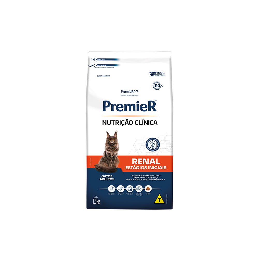 Ração Seca PremieR Pet Renal Estágios Iniciais 1,5kg Gatos Adultos