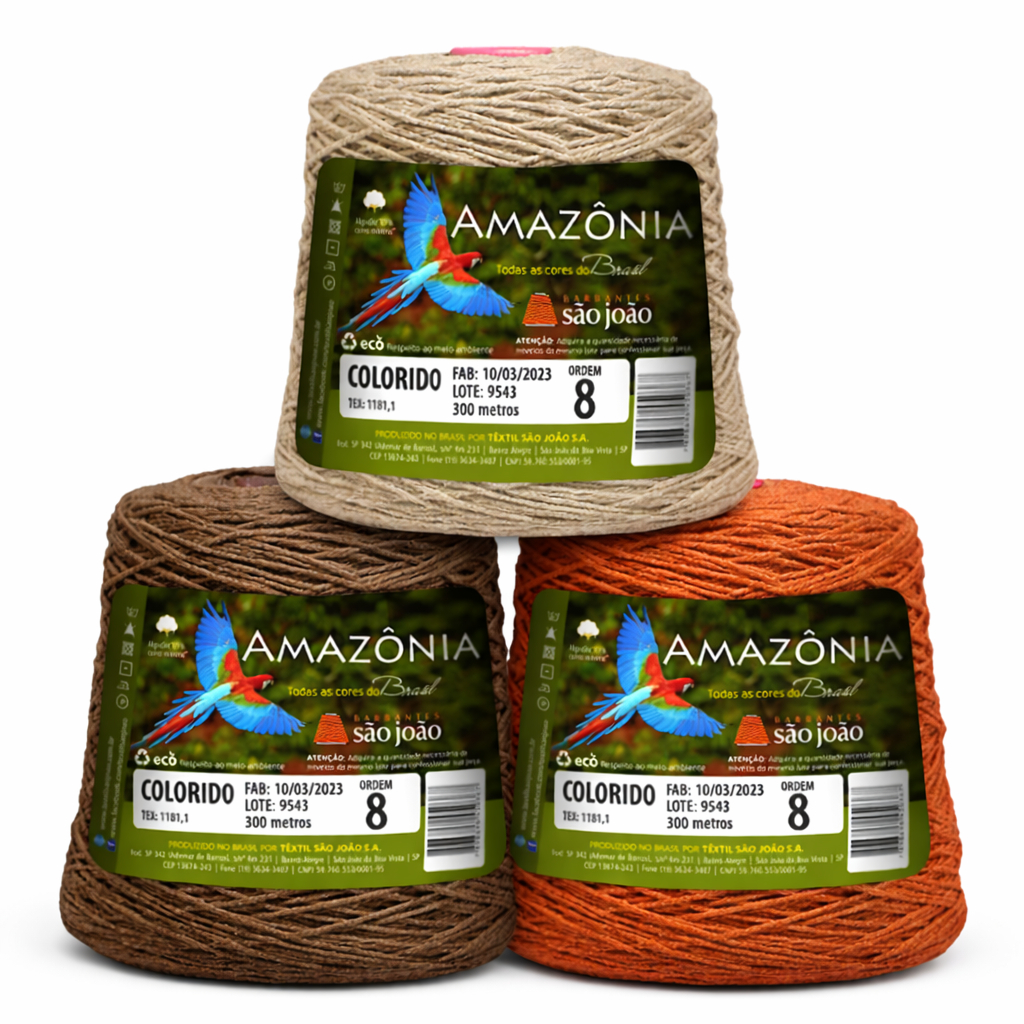 Barbante Fio 8 Amazonia Para Crochê 400G Colorido 300M 1 Unid em Oferta na Shopee