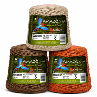 Barbante Fio 8 Amazonia Para Crochê 400G Colorido 300M 1 Unid em Oferta na Shopee