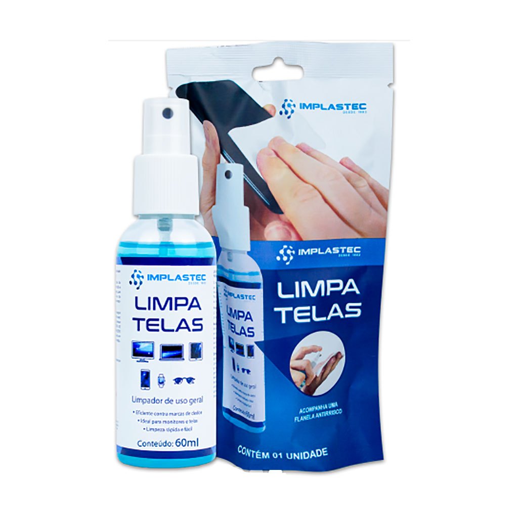 Limpador de Tela Implastec C/ Flanela 60 mililitros - AC2408
