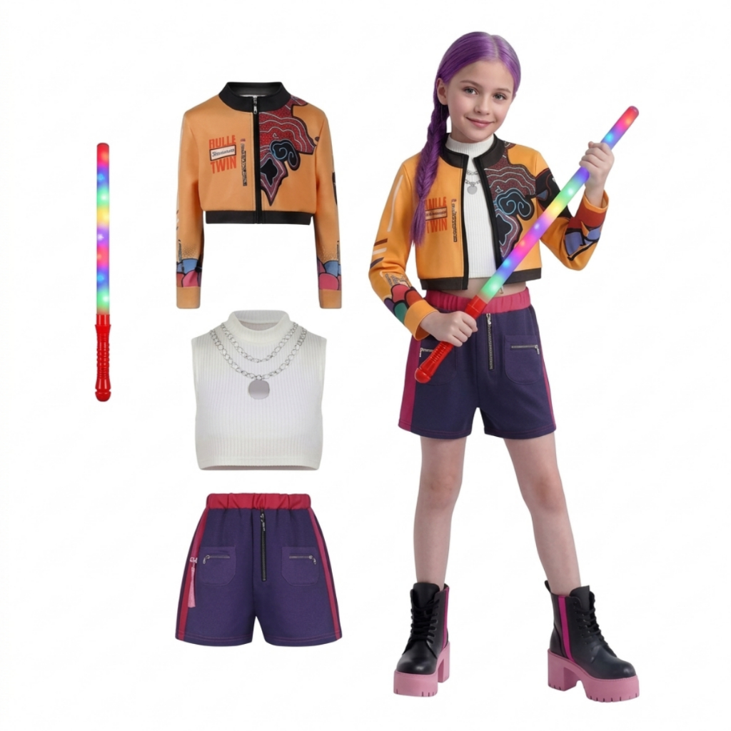 Fantasia Guerreiras Kpop Look Show  + Brinde Bastão Led