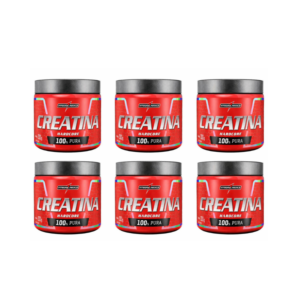 Kit 6x Creatina Hardcore Integral Medica 300g Cada Monohidratada