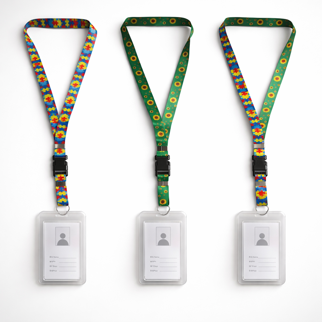 Conjunto 1 Cordão TEA c/ 1 Porta Cartão Transparente Autismo Doença Oculta Quebra Cabeça Girassol em Oferta na Shopee