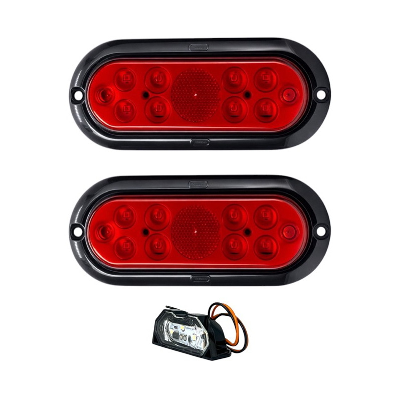 Lanterna Led Blindada Carretinha Carreta Reboque Jet Ski Barco (par) com lanterna de placa
