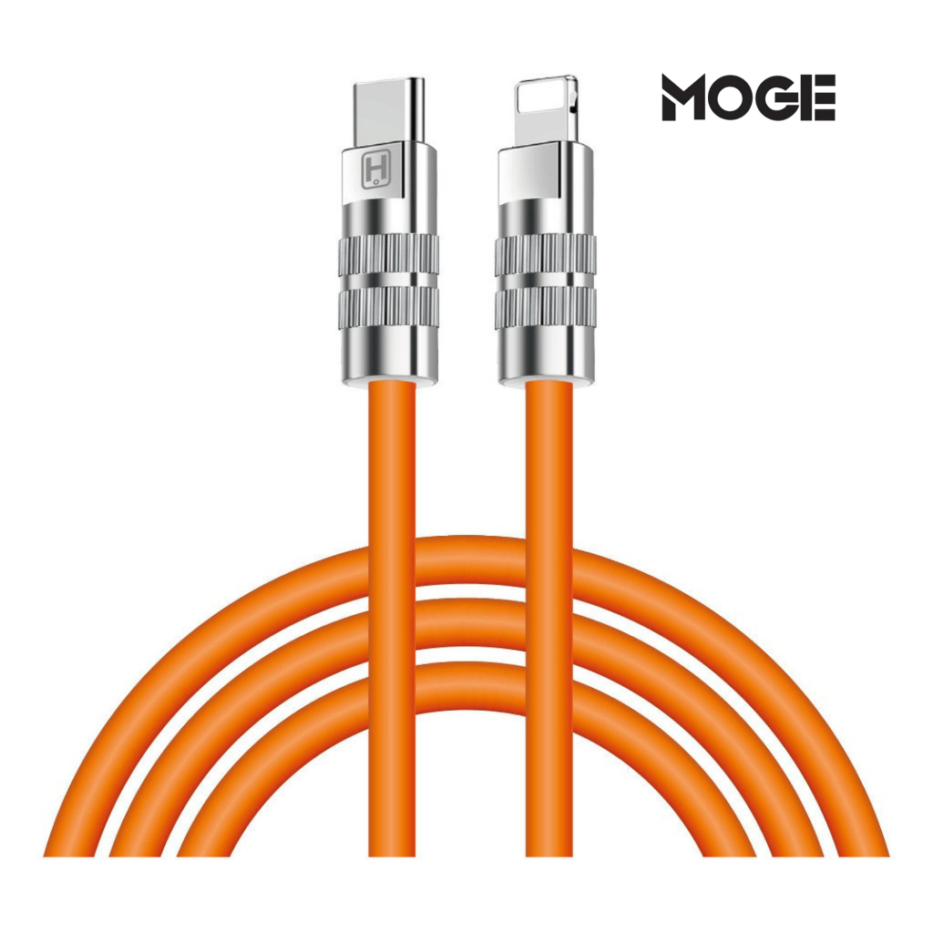 Cabo Type-C para Lightning 1m | Turbo Armor Slim | Hrebos CB-305i | Laranja