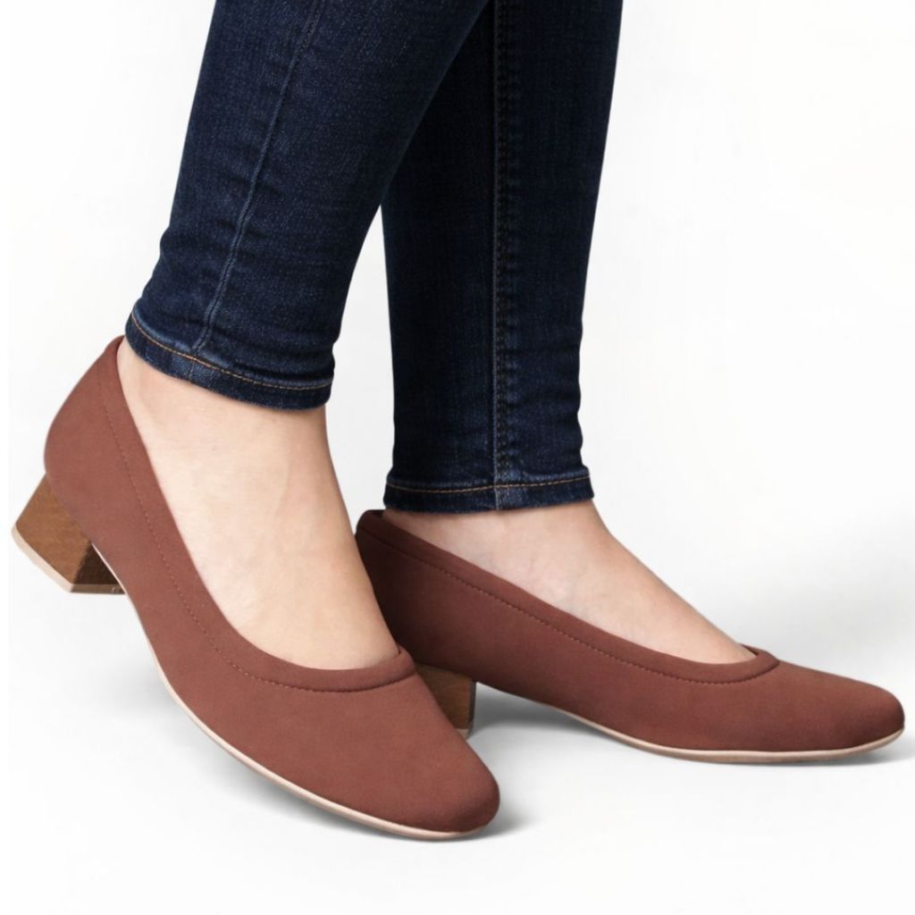 Sapato Social Feminino Lycra Pinhão Comfortflex 2495422-1