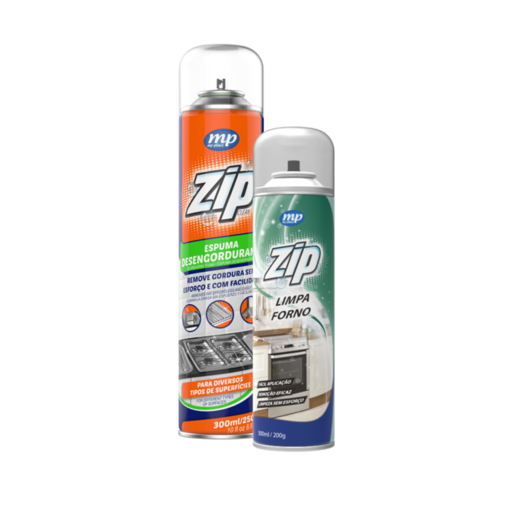 Imagem Kit Espuma Desengordurante e Limpa Forno Limpeza Pesada Cozinha Lavanderia Fogão Azulejo Coifas Zip