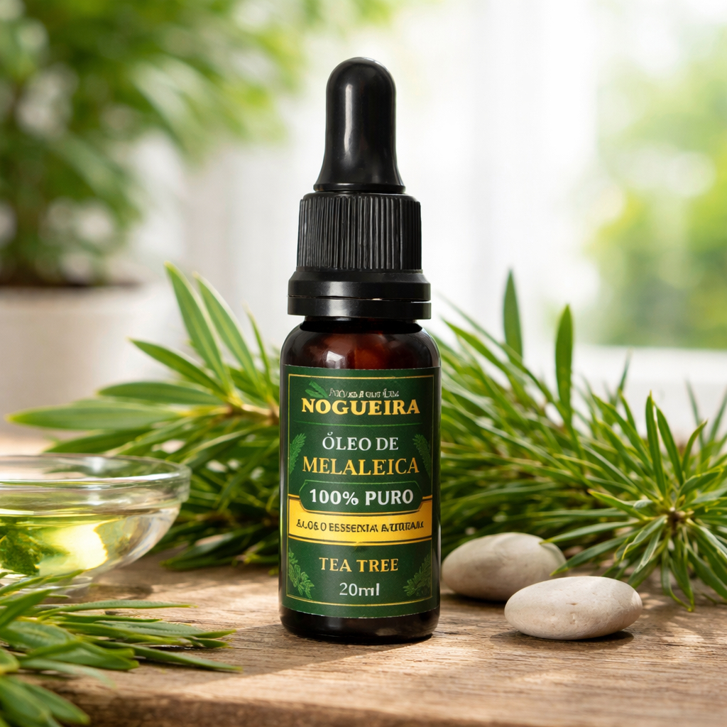 Óleo Essencial de Melaleuca Tea Tree 100% Puro Essências Nogueira Conta-Gotas, Antibacteriano Natural