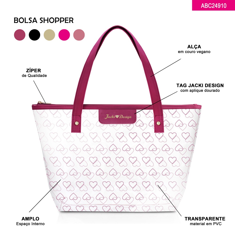 Bolsa Transparente para Trabalho - Leve e Espaçosa com melhor Custo-Benefício | Jacki Design