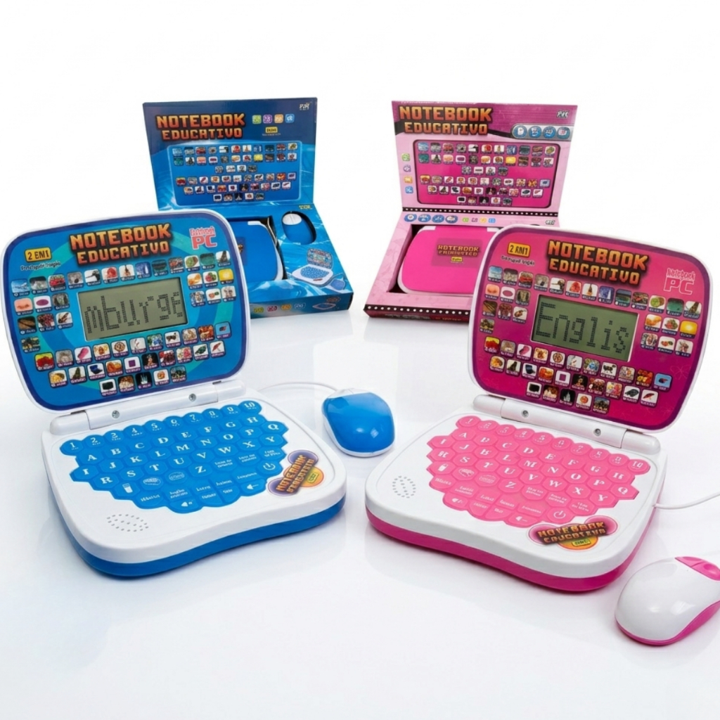 Laptop Infantil Notebook Educativo Computador Português e Inglês Raciocínio Lógico Palavras Números