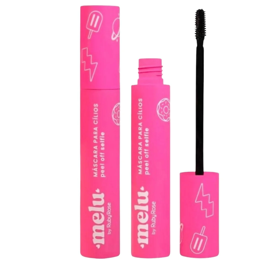 Máscara de Cílios Extreme Melu, Super Volume,  Efeito Cílios Postiços + Alta Fixação