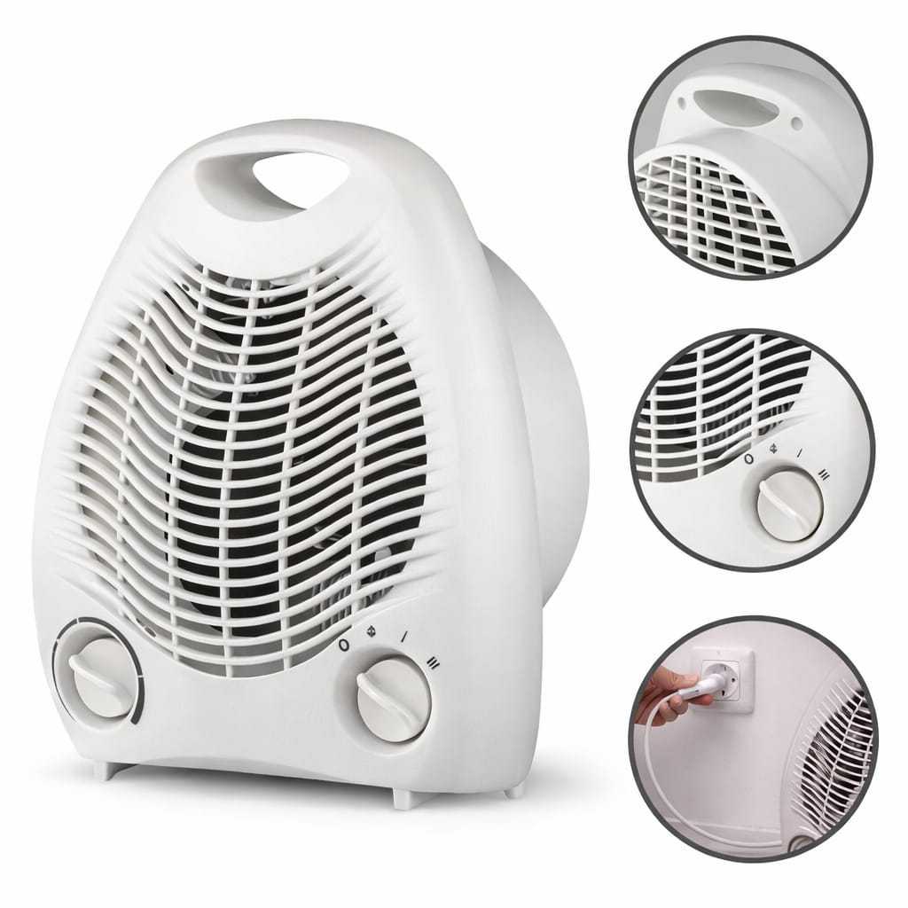 Aquecedor Elétrico 220V Portátil 2 em 1 com Controle de Temperatura e Ventilação