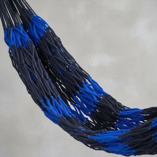 Rede de Nó Azul e Bege Descanso Artesanal 3.40 x 2.00 Até 130 Kg Melhor Oferta