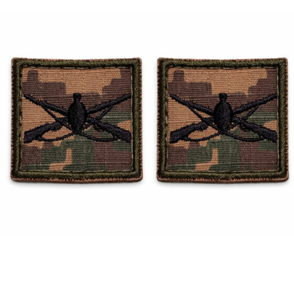 🔥 Patch Bordado – INFANTARIA Par Camuflado com Velcro