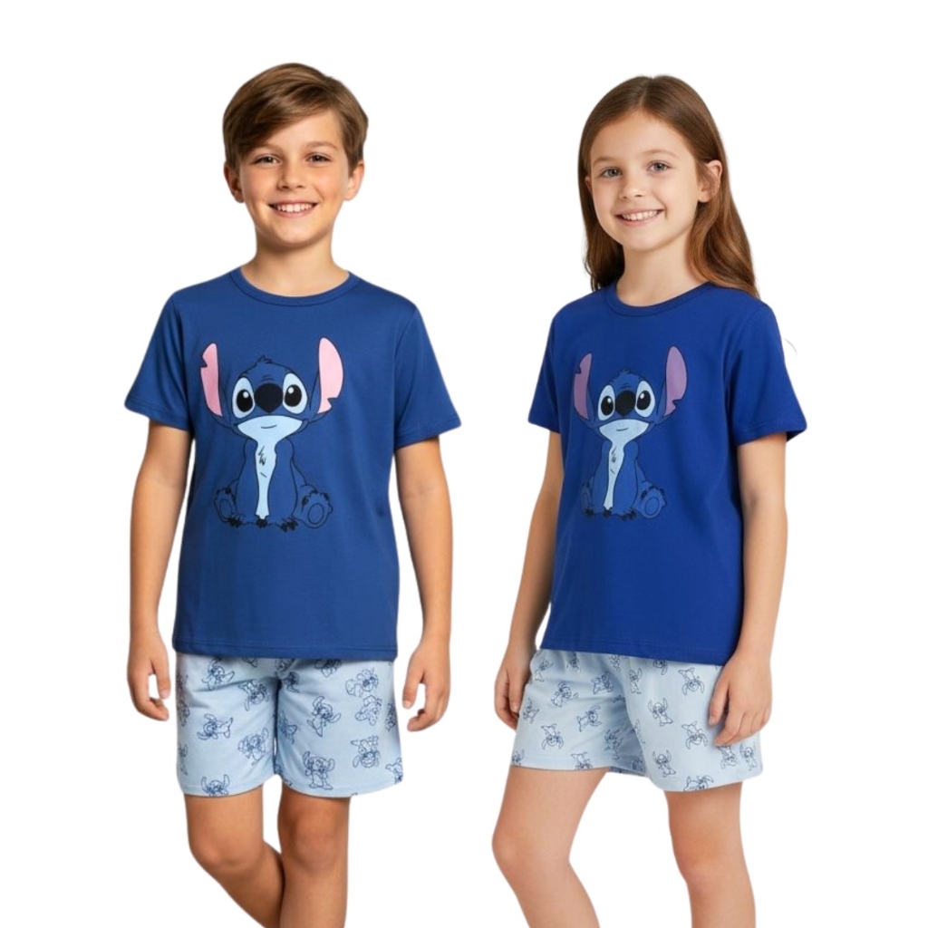 Pijama Infantil Estampa Sortida Kids Menina Ou Menino Criança Regata Estampado Verão Manga Curta Calor Roupa Dormir