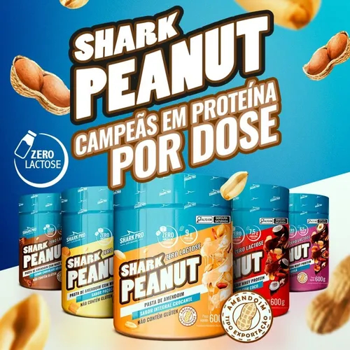 Pasta De Amendoim Com Whey Protein 600g - Shark Pro