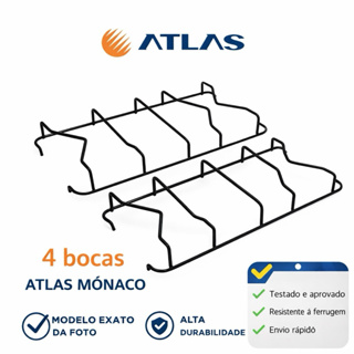 Kit 2 Grelhas Para Fogão 4 Bocas  Atlas Mônaco Trempe em Oferta na Shopee