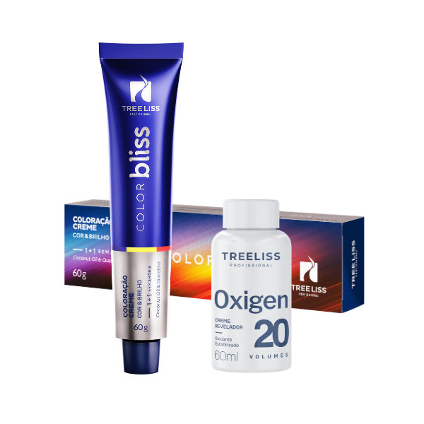 Coloração Color Bliss Treeliss Profissional 60g com Ox 20 em Oferta na Shopee