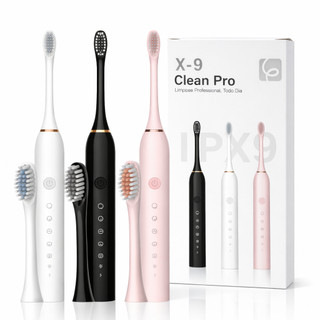 Escova de Dentes Elétrica Recarregável Portátil Inteligente IPX7 | Ultrassônica com Cabeç…