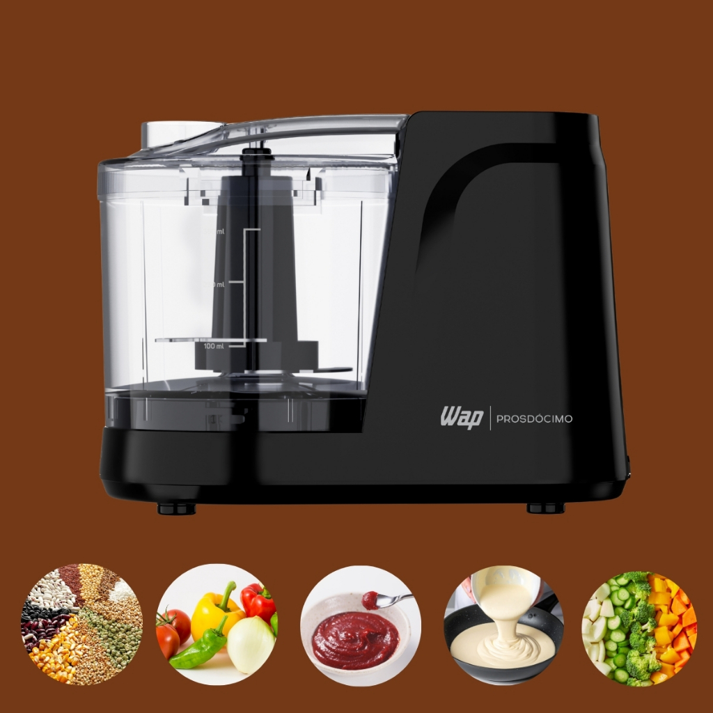 Mini Processador Wap Fast Cut WMP150 150W Triturador De Alimentos Compacto Lâmina Inox Ideal Para Temperos