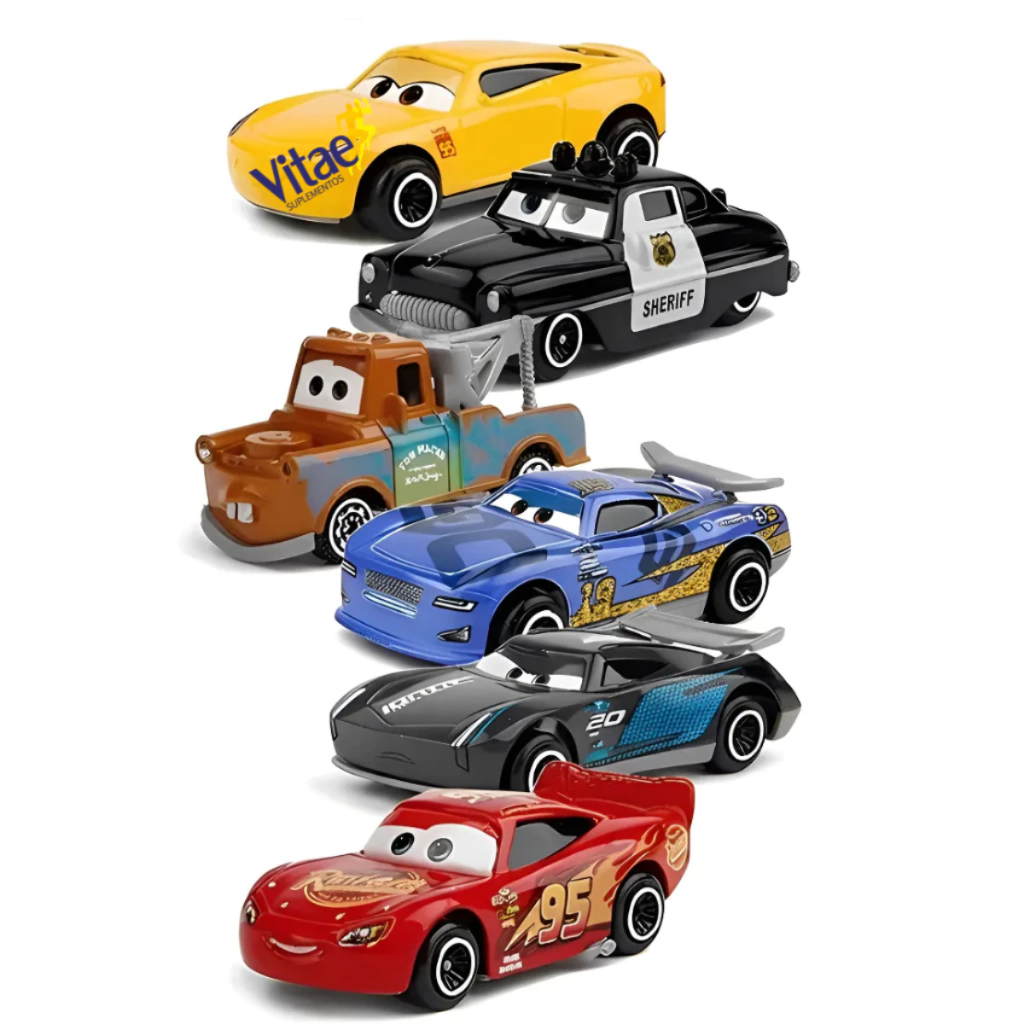 Kit 6 Carrinhos Relampago MCqueen Carrinhos Resistente Miniatura Coleção Qualidade Premium