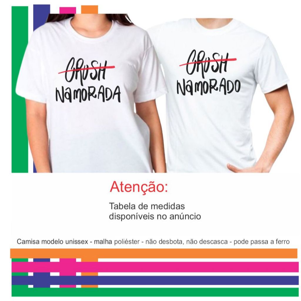 Camisetas para namorada e namorado - crush namorada crush namorado