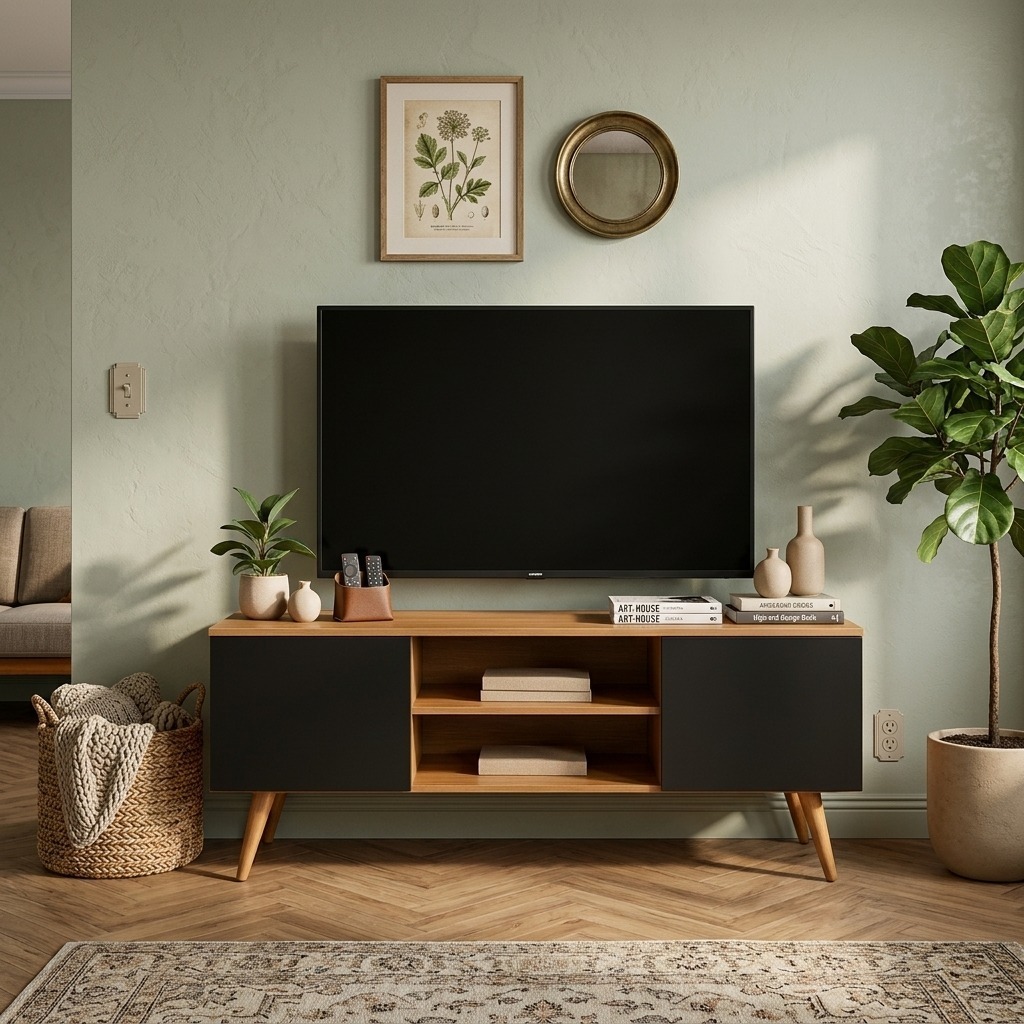TOP VENDAS Rack Sala De Estar Multiuso Para TV até 50 Polegadas Acácia