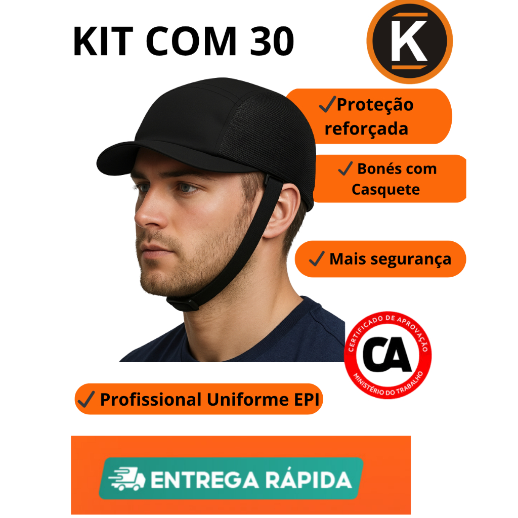 Kit 30 Bonés Casquete Cap Machine Gold Preto CA 38.352 Original Atacado