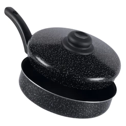 Frigideira Alta Antiaderente Com Tampa 22Cm Preto Nacional