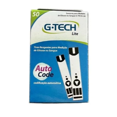 Tiras Glicemia Glicose 50 Unidades Gtech Lite Auto Code