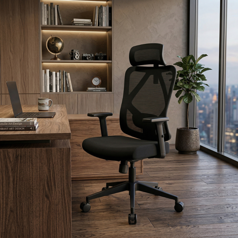 Cadeira Ergonômica Escritório Stoel Sync Preta ou Preta e Cinza Reclinável Confortável Ajuste Lombar Cervical Bifma
