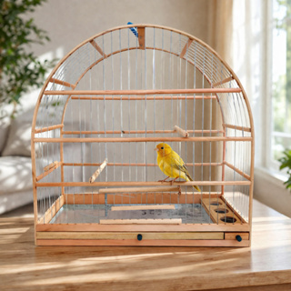 Gaiola De Madeira E Arame No 03 Pássaros Pequenos em Oferta na Shopee