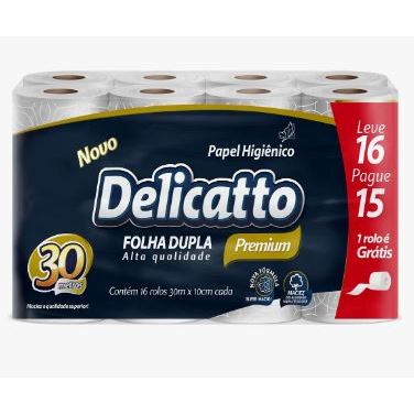 Papel Higiênico leve 16 pague 15 Delicatto Premium 30 metros