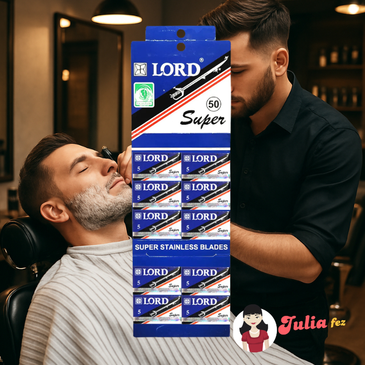Lâminas De Barbear New Lord Azul Super Cartela com 50 Unidades