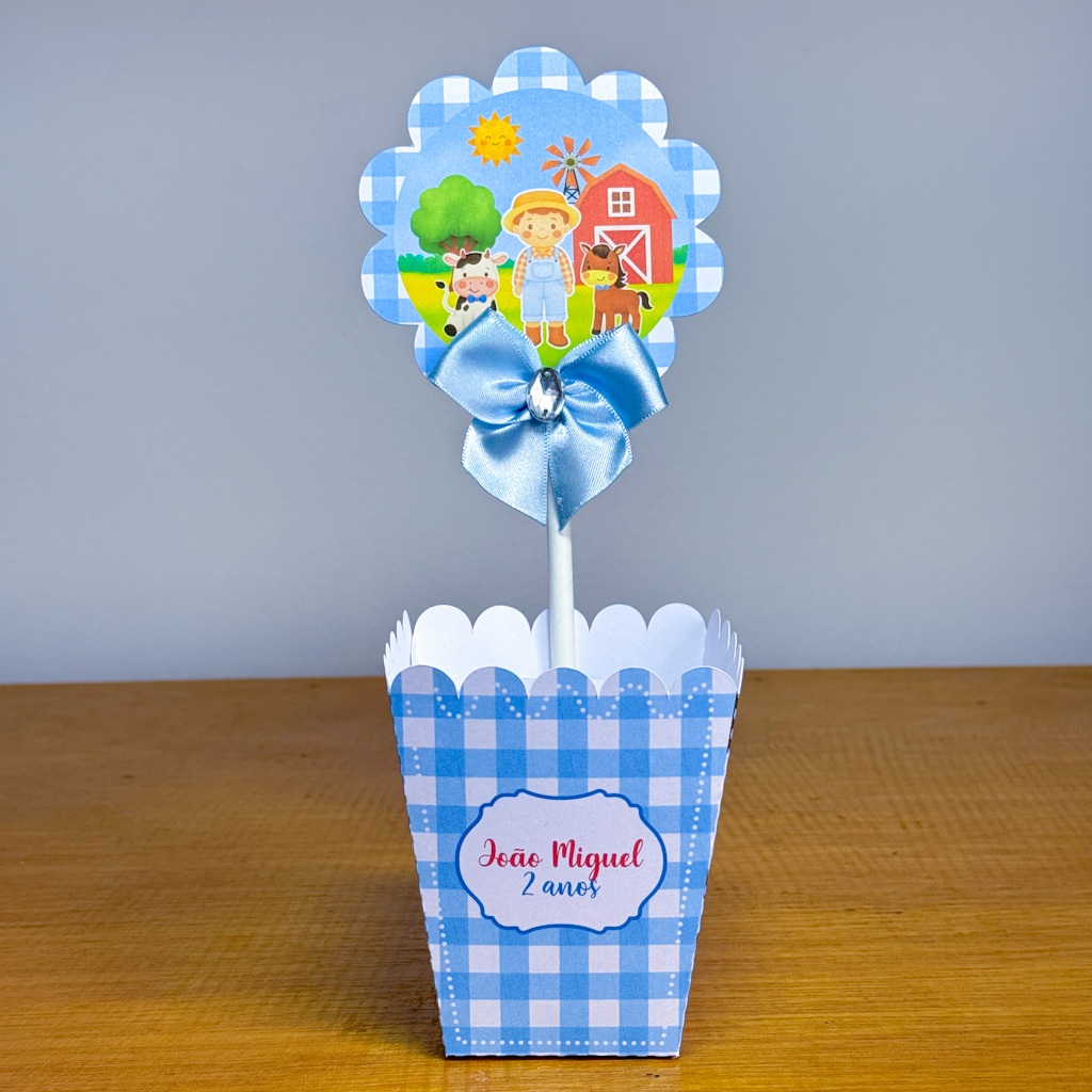 CENTRO DE MESA Tema FAZENDINHA MENINO personalizados - pegue e monte lembrancinha festa infantil