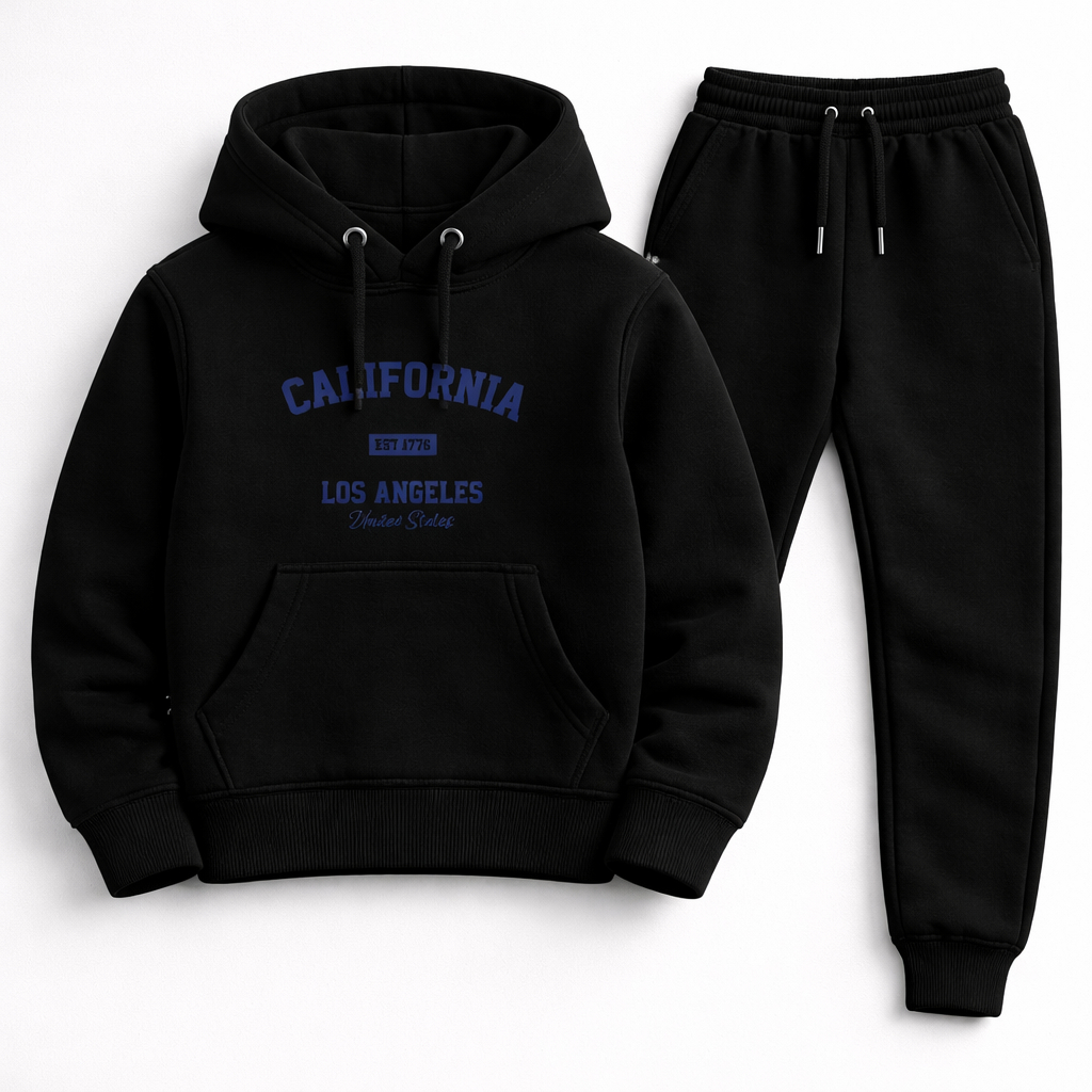 Conjunto Masculino Infantil Moletom Blusa e Calça  Algodão Flanelado Infantil Moda Juvenil