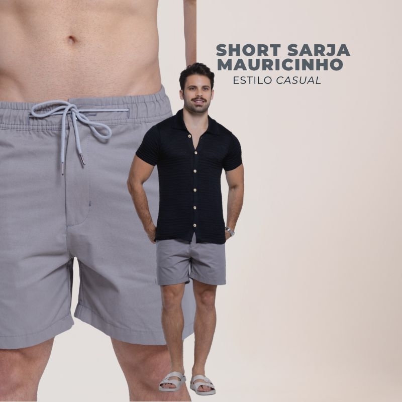 Shorts Brim Sarja Mauricinho Masculino, Bermuda Sarja masculina, Versátil, Casual Masculina, Verão